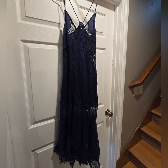Free People Sunsetter Maxi Slip Dress Midnight Rain Sz XS NWT - Picture 8 of 10